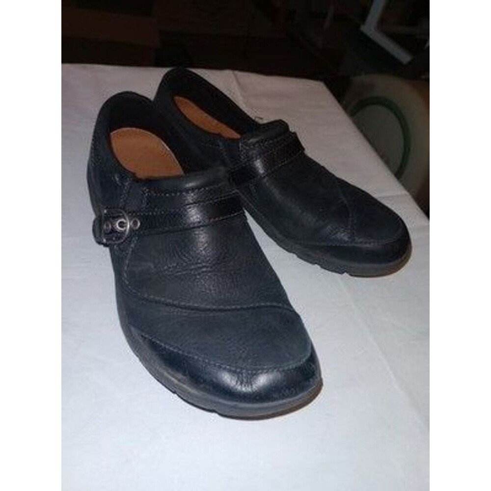 Merrell Encore Black Leather Buckle Slip On Loafers Shoes J69078 Womens 10